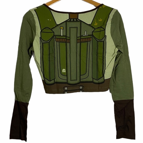 Star Wars Boba Fett Crop Top Green Sexy Cosplay Printed Cotton 2XL Fandom XXL - Picture 4 of 9